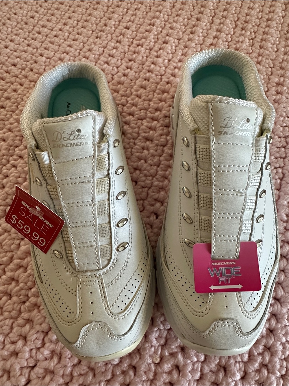 Skechers D'Lites Women's Slip-On Athletic Sneakers in White